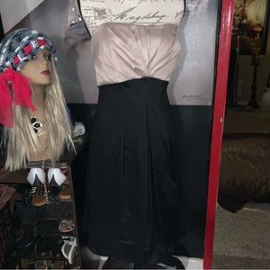 Elegant! NWT WHBM colorblock cocktail midi dress w/pleated detail